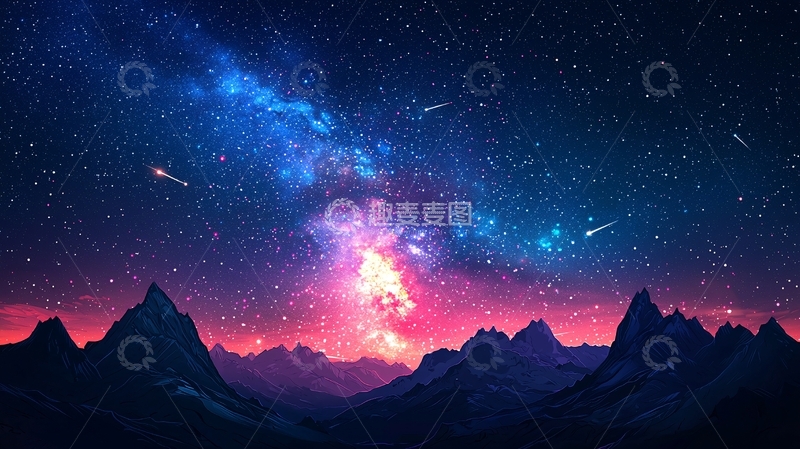 高清大图下载【趣麦麦图】星空山脉1