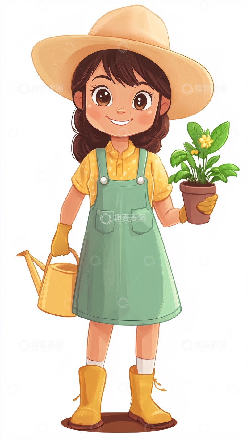 高清大图下载【趣麦麦图】可爱卡通女孩