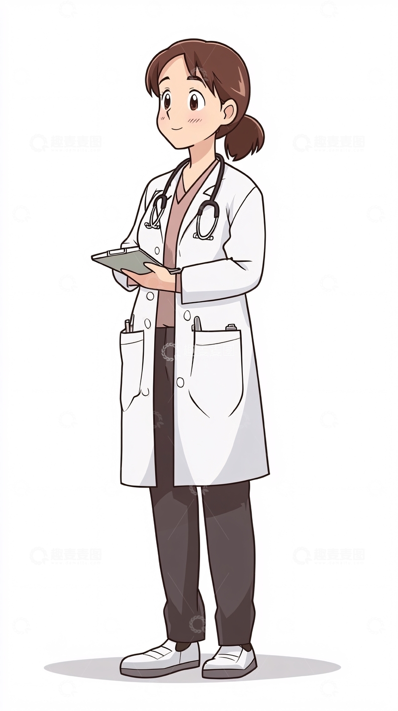 高清大图下载【趣麦麦图】卡通女医生