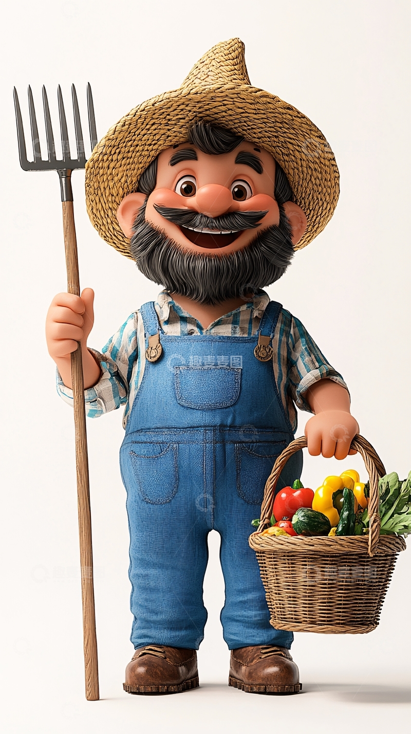 高清大图下载【趣麦麦图】卡通农民