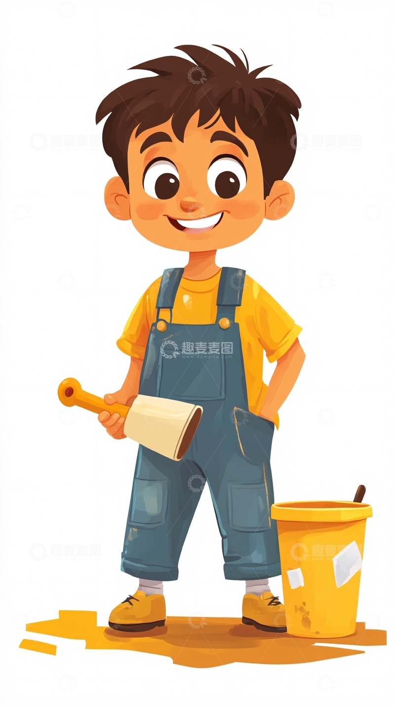 高清大图下载【趣麦麦图】可爱卡通男孩