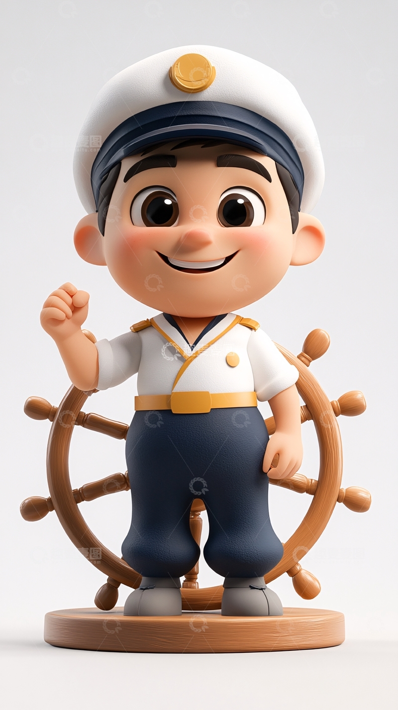 高清大图下载【趣麦麦图】卡通船长