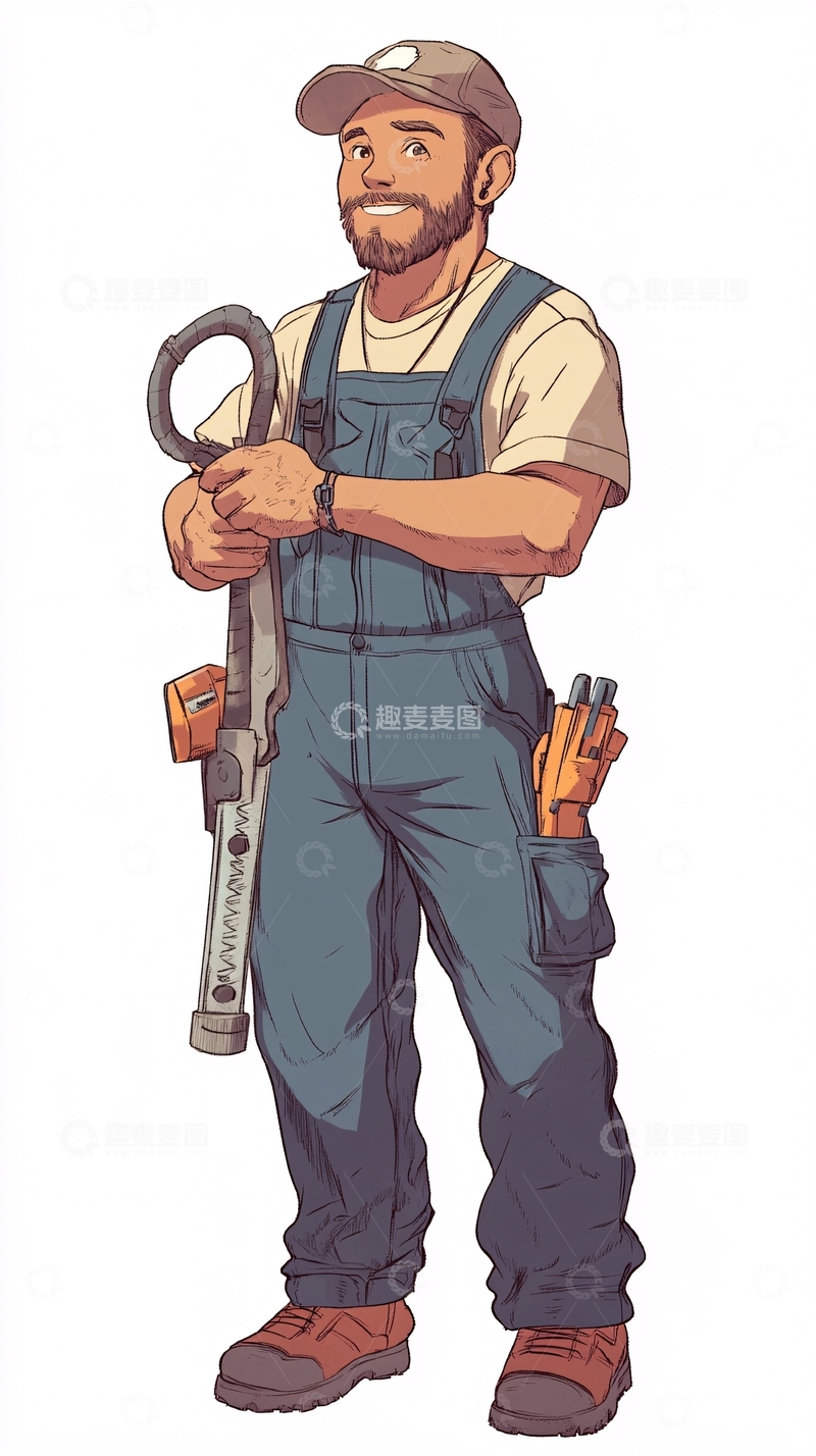 高清大图下载【趣麦麦图】卡通电工