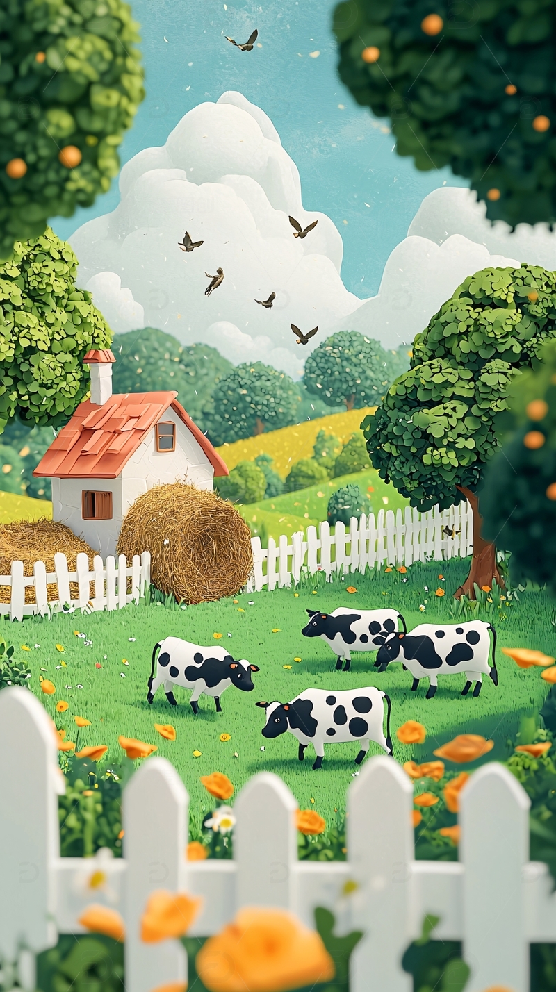 高清大图下载【趣麦麦图】卡通农场