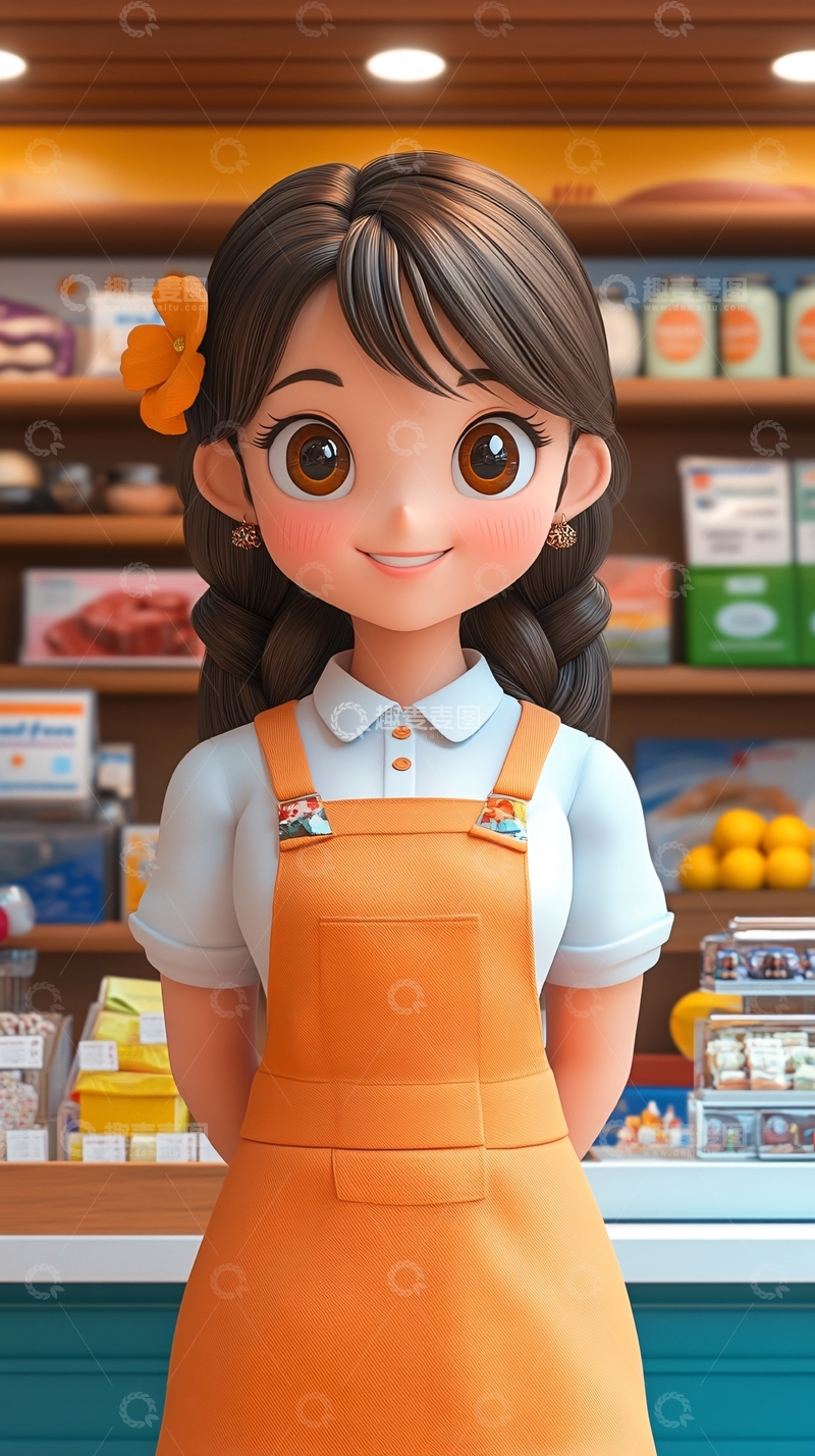 高清大图下载【趣麦麦图】可爱卡通女孩