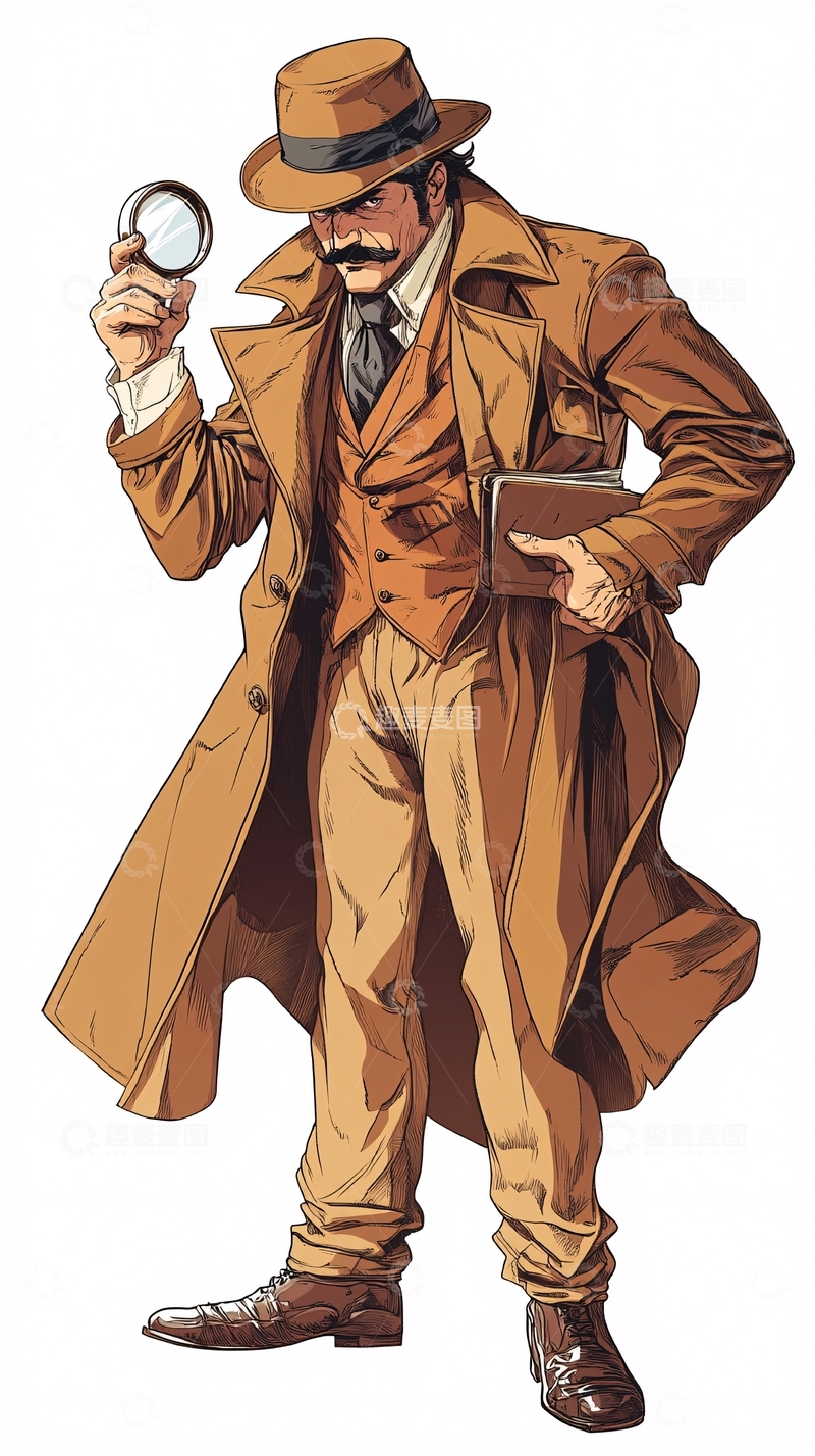 高清大图下载【趣麦麦图】复古侦探