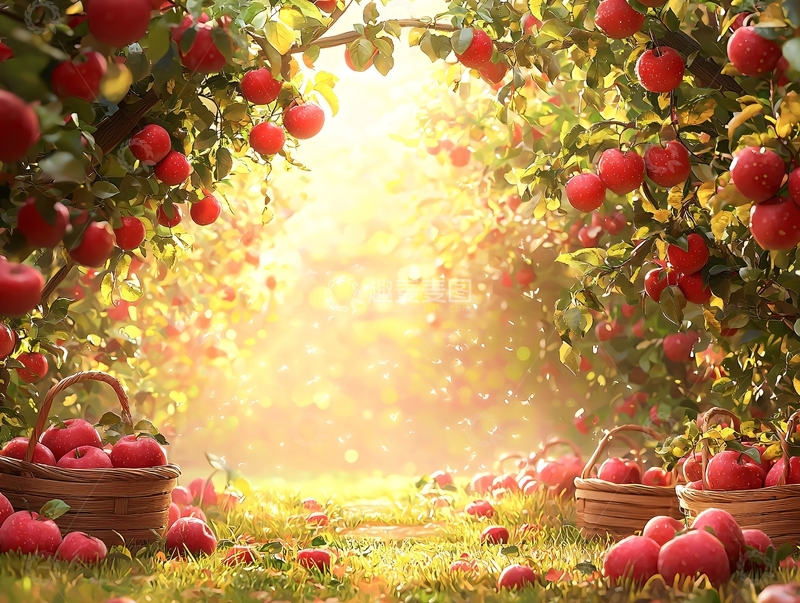 高清大图下载【趣麦麦图】红苹果树林