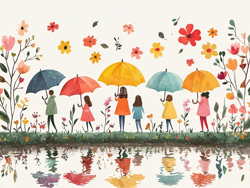 高清大图下载【趣麦麦图】彩色雨伞