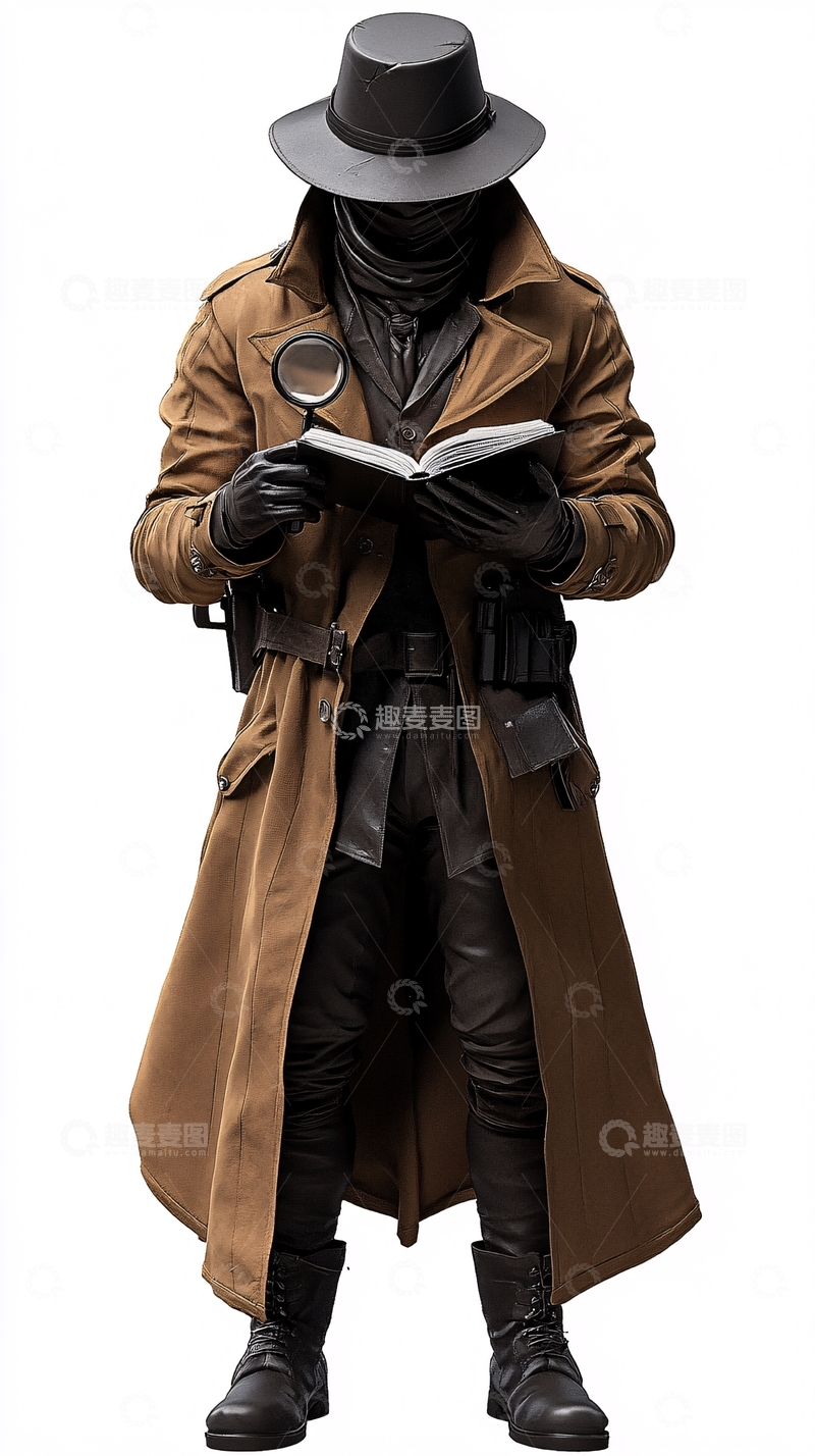 高清大图下载【趣麦麦图】神秘探员长款风衣