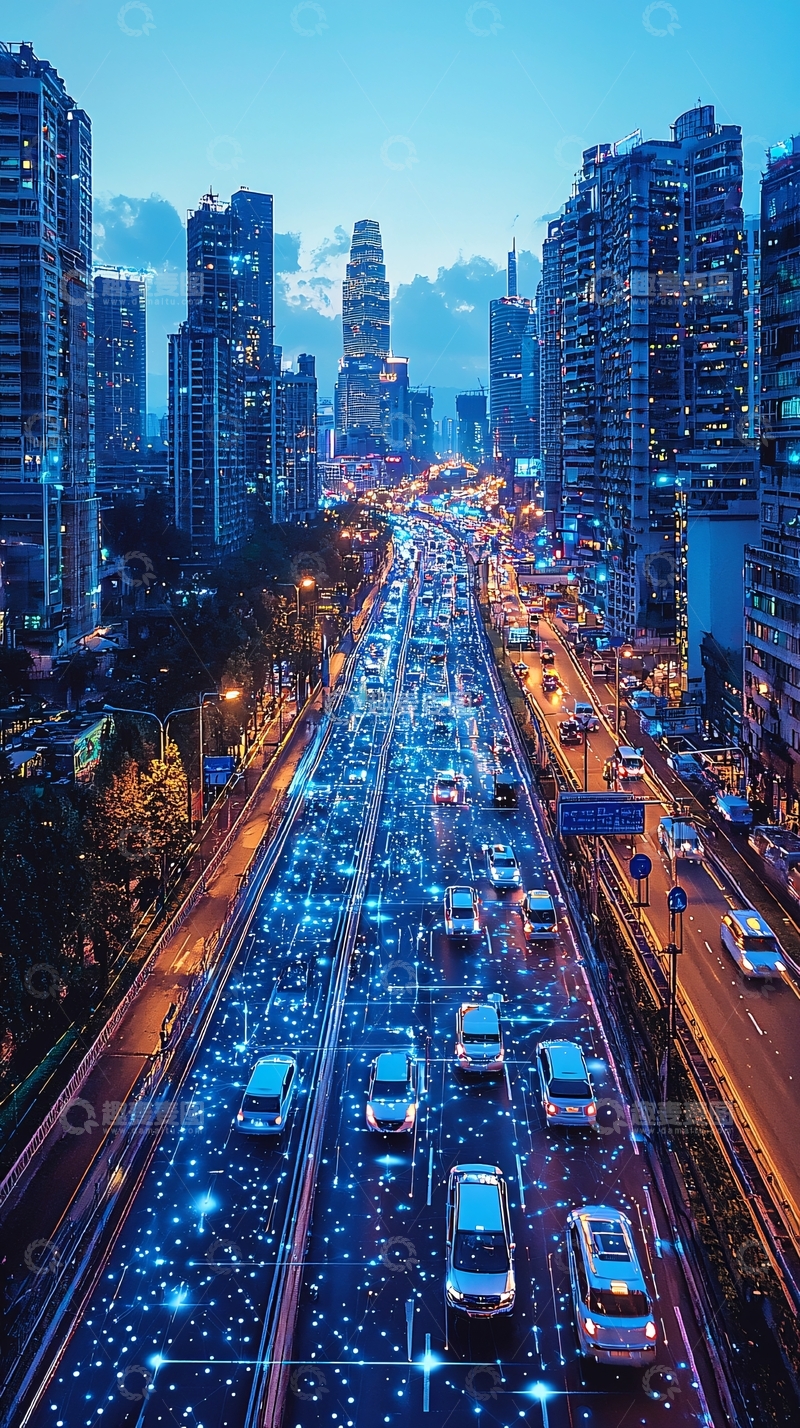 高清大图下载【趣麦麦图】夜景城市高速公路