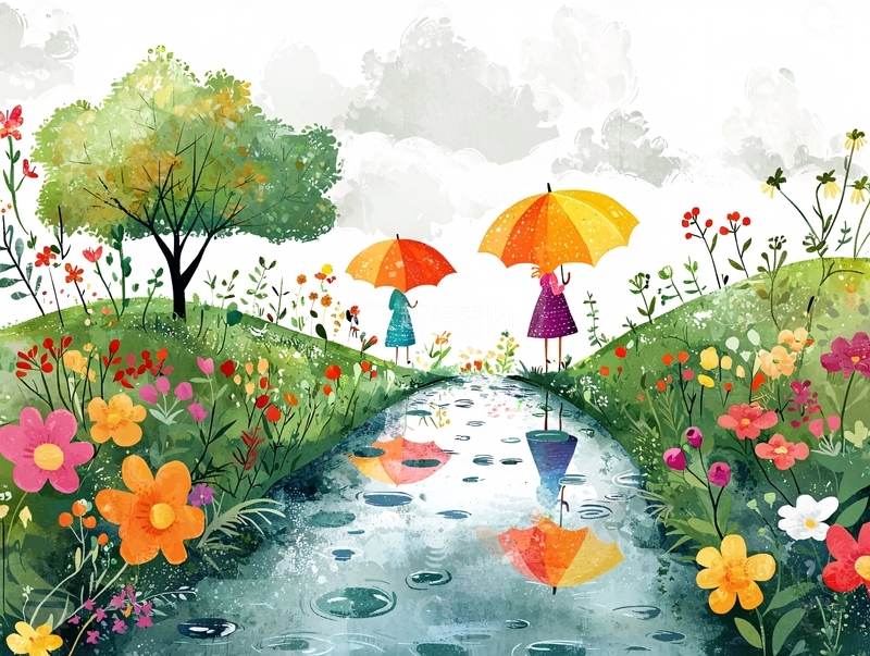 高清大图下载【趣麦麦图】雨中女孩