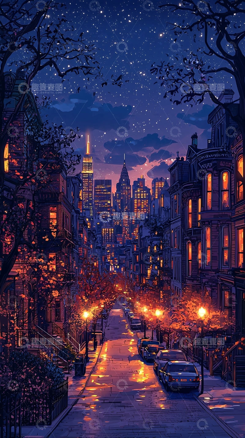 高清大图下载【趣麦麦图】繁星点点的城市夜景