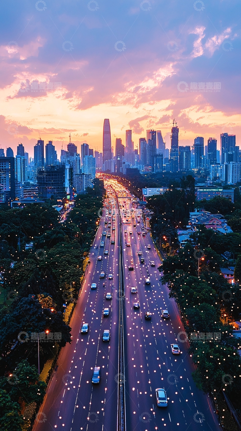 高清大图下载【趣麦麦图】城市夜景公路