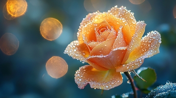 清晨露珠玫瑰花