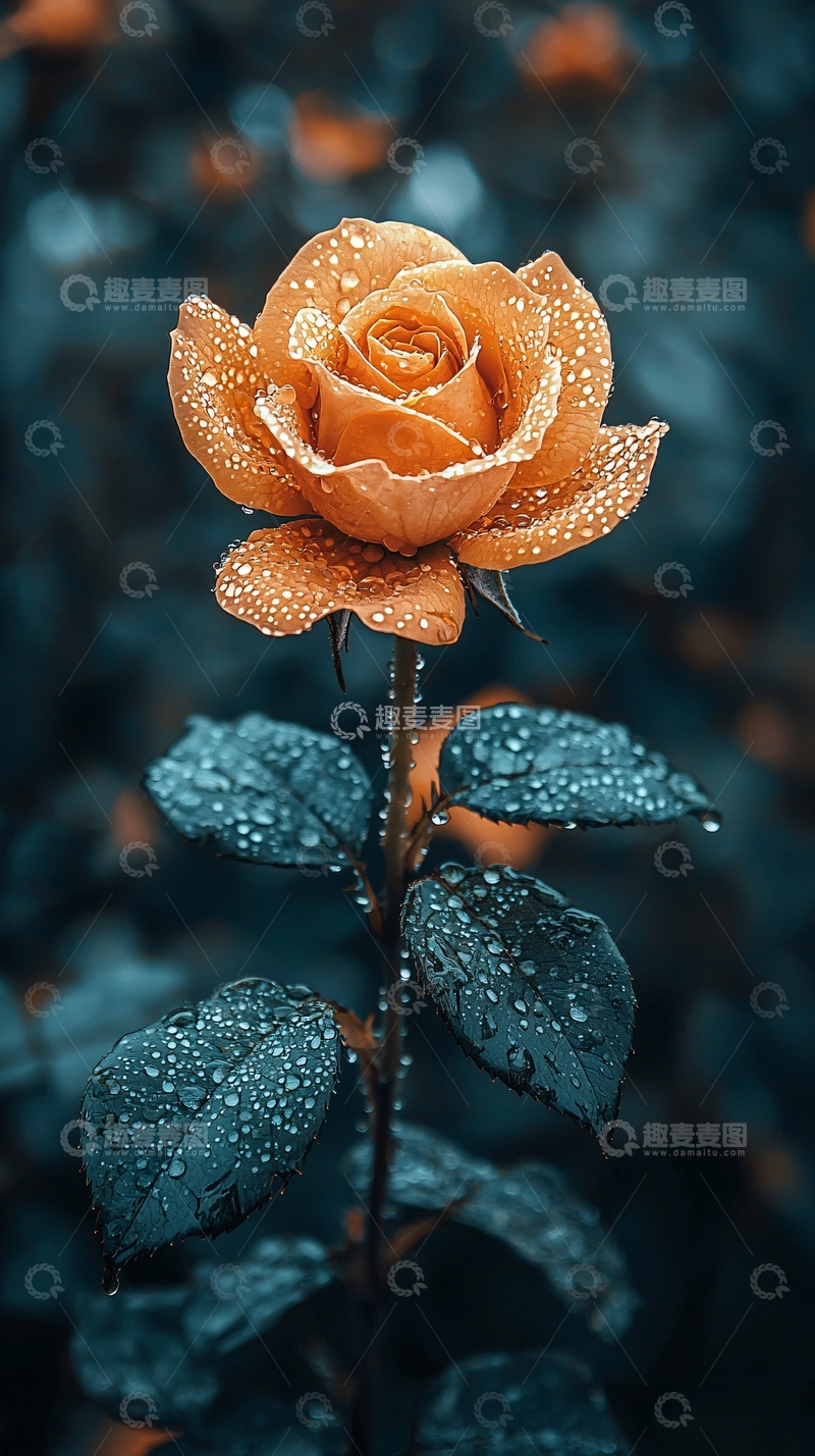 高清大图下载【趣麦麦图】水滴玫瑰