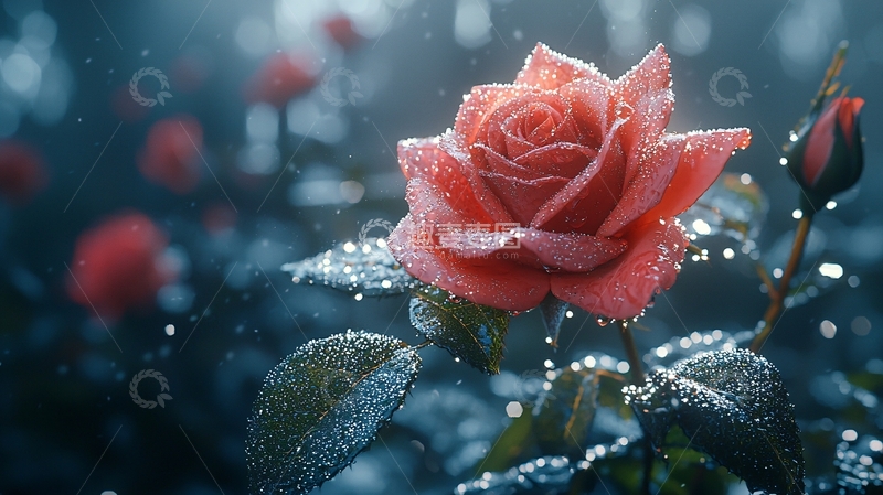 高清大图下载【趣麦麦图】雨中玫瑰