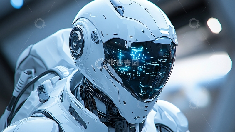 高清大图下载【趣麦麦图】未来科技感机器人头盔