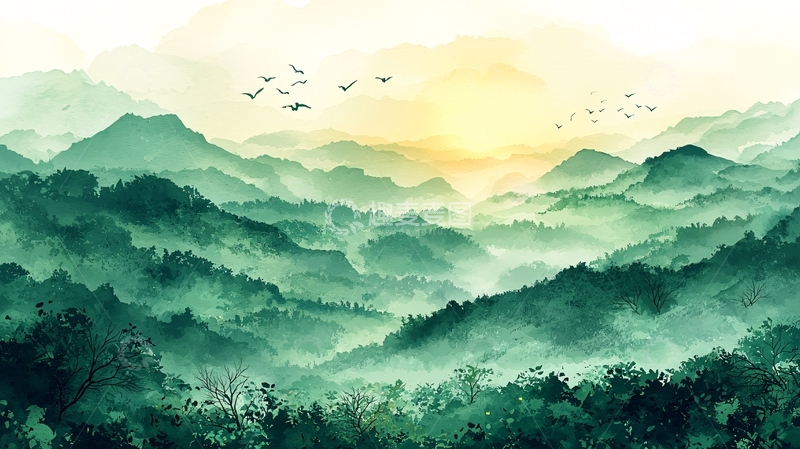 高清大图下载【趣麦麦图】水墨山水