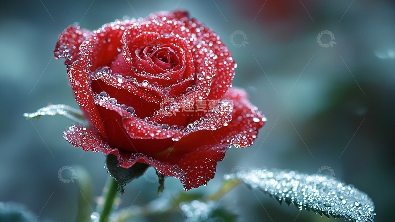 高清大图下载【趣麦麦图】露珠玫瑰