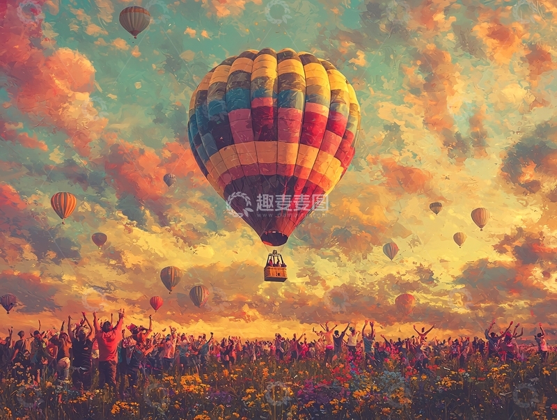 高清大图下载【趣麦麦图】热气球