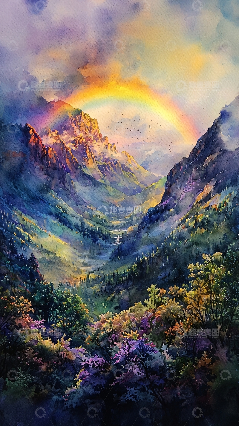 高清大图下载【趣麦麦图】彩虹山谷