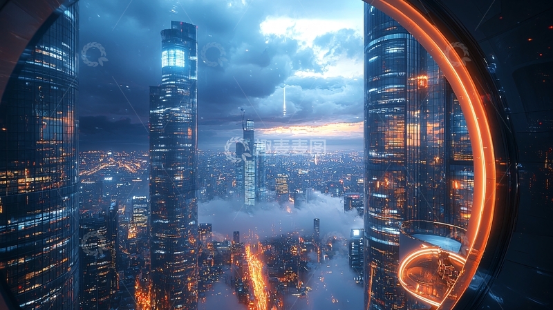 高清大图下载【趣麦麦图】未来都市夜景155