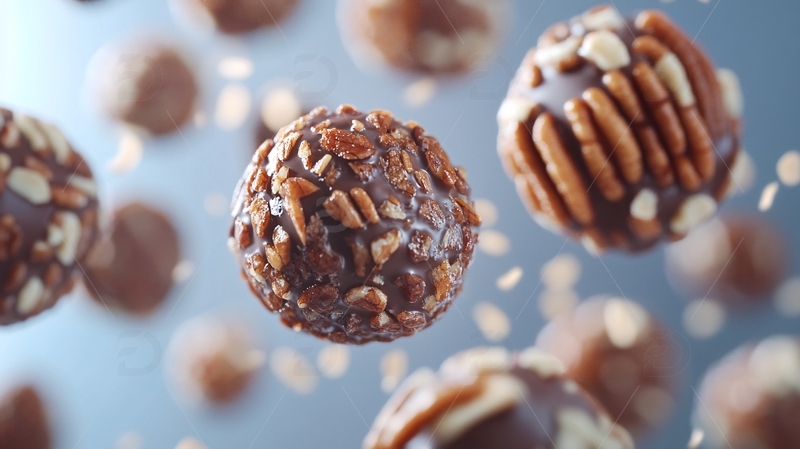 空中飞舞的巧克力球