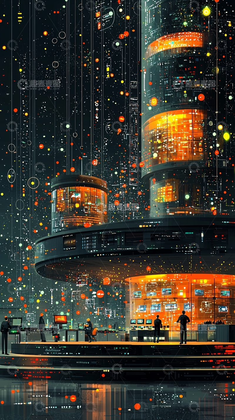高清大图下载【趣麦麦图】未来城市数据中心