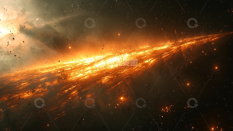 高清大图下载【趣麦麦图】宇宙中的火焰裂缝