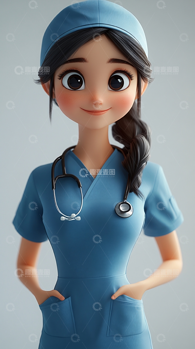 高清大图下载【趣麦麦图】卡通护士