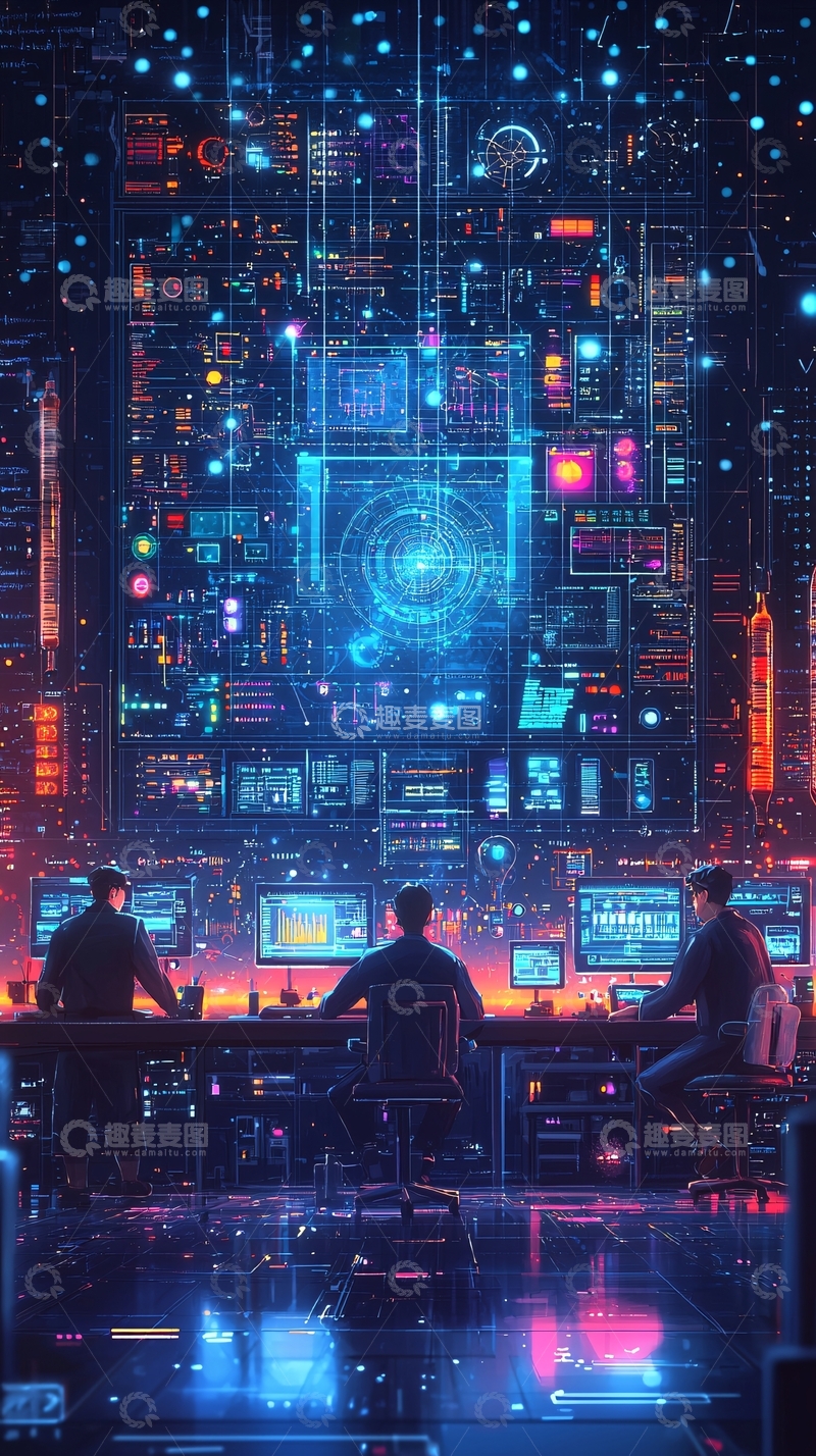 高清大图下载【趣麦麦图】未来控制室