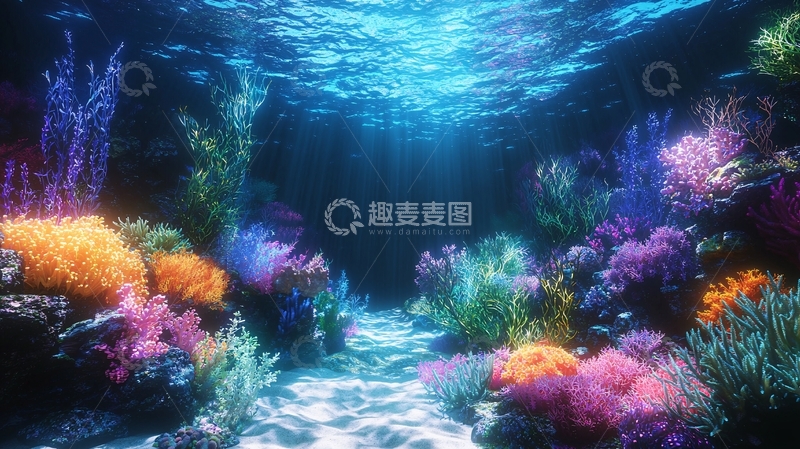 高清大图下载【趣麦麦图】海底珊瑚礁景观
