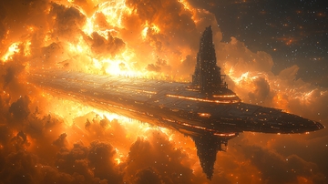 宇宙飞船爆炸燃烧