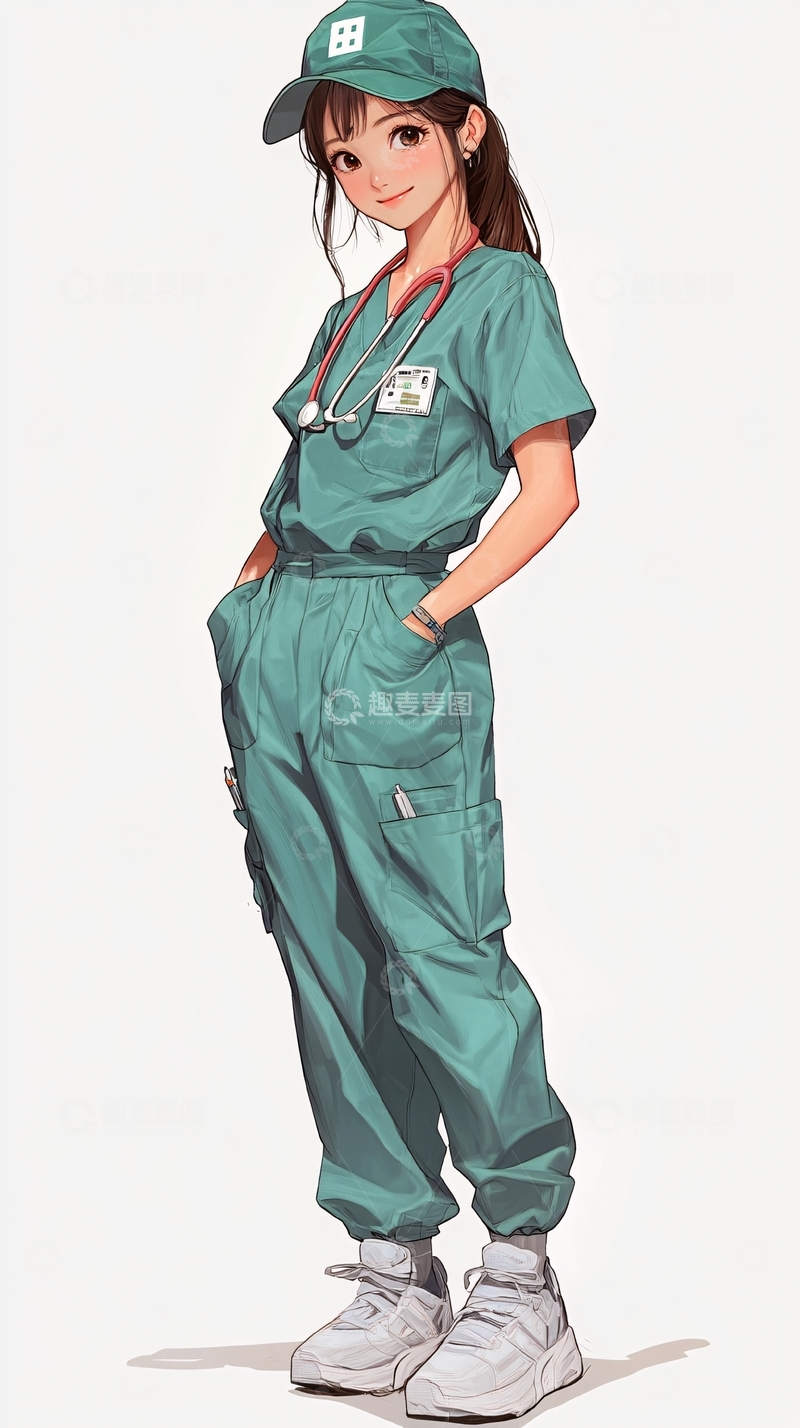 高清大图下载【趣麦麦图】卡通护士