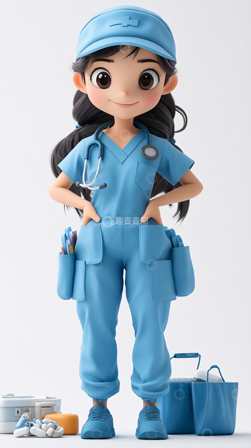 高清大图下载【趣麦麦图】卡通护士