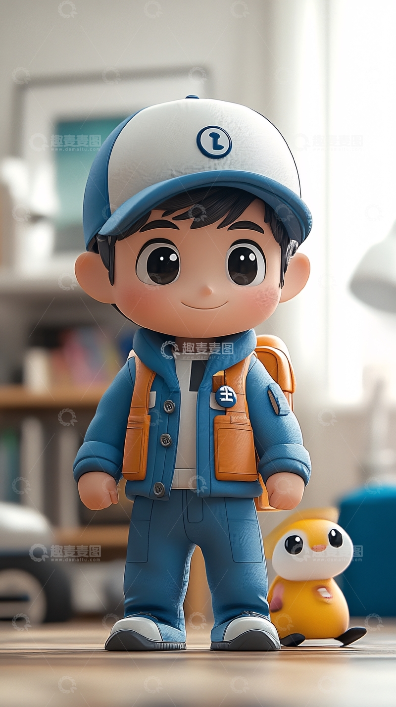 高清大图下载【趣麦麦图】可爱卡通男孩