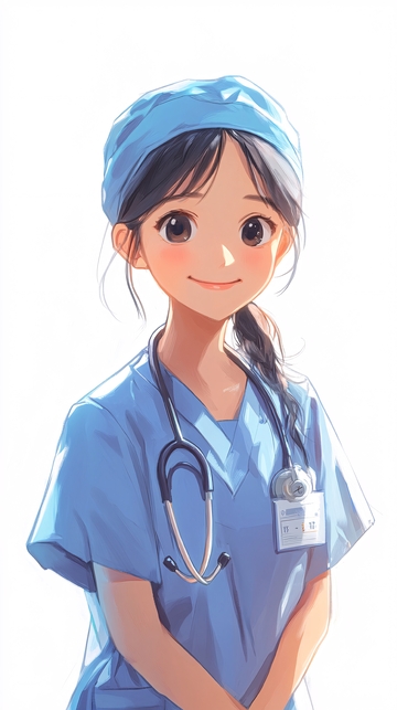 可爱卡通女护士