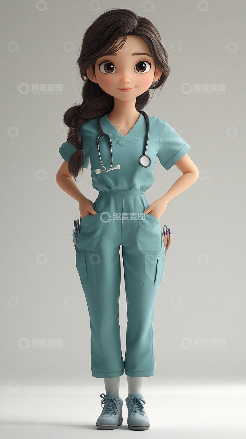 高清大图下载【趣麦麦图】卡通护士