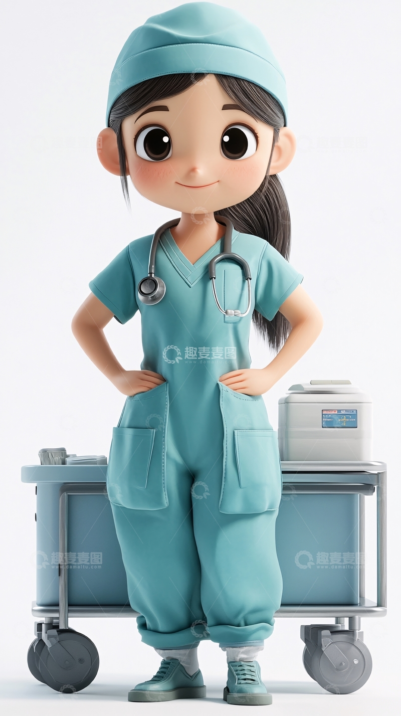 高清大图下载【趣麦麦图】卡通护士