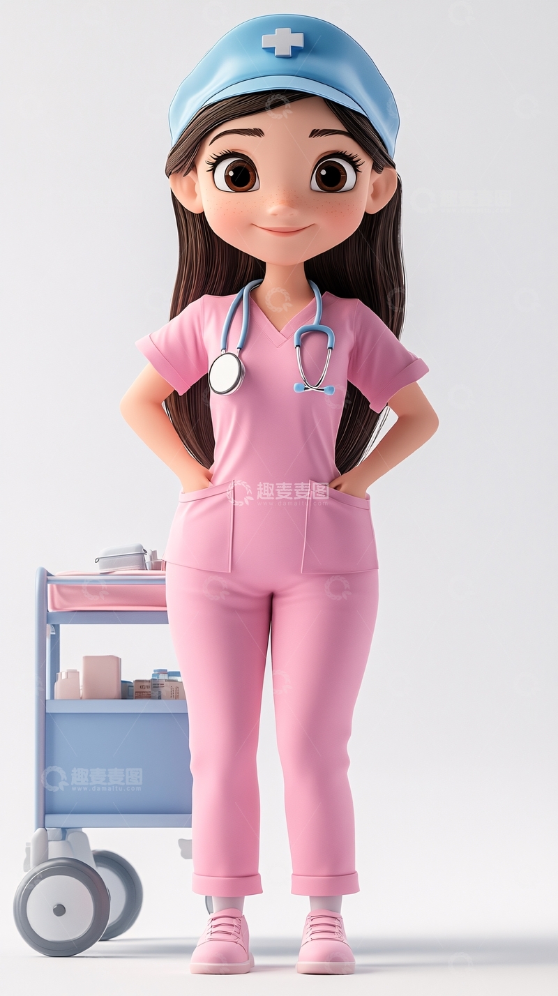 高清大图下载【趣麦麦图】卡通护士
