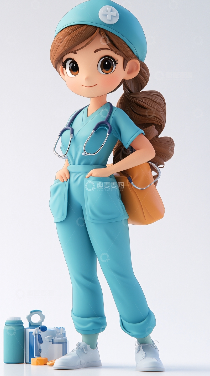 高清大图下载【趣麦麦图】可爱卡通女护士