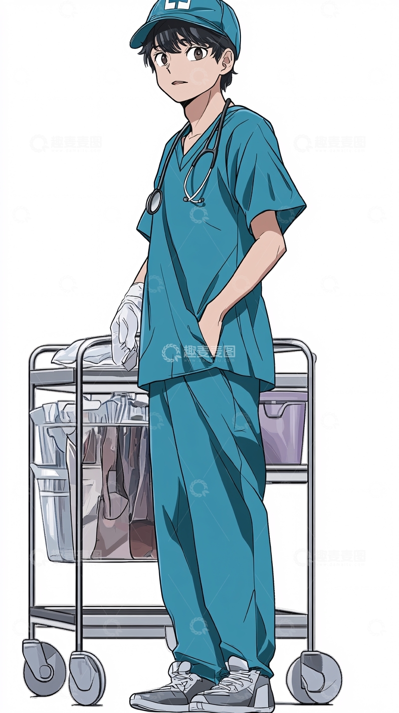 高清大图下载【趣麦麦图】青春少年医生