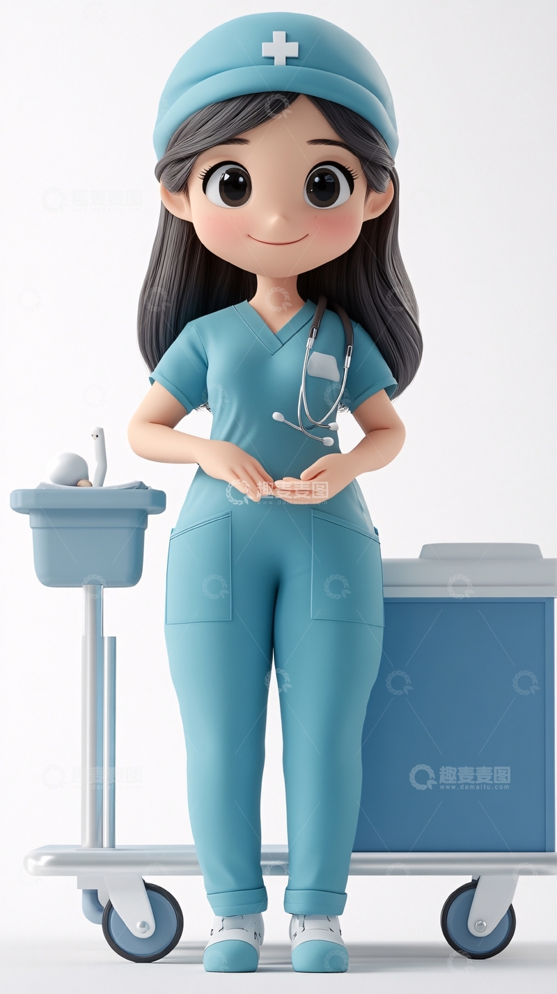 高清大图下载【趣麦麦图】卡通护士