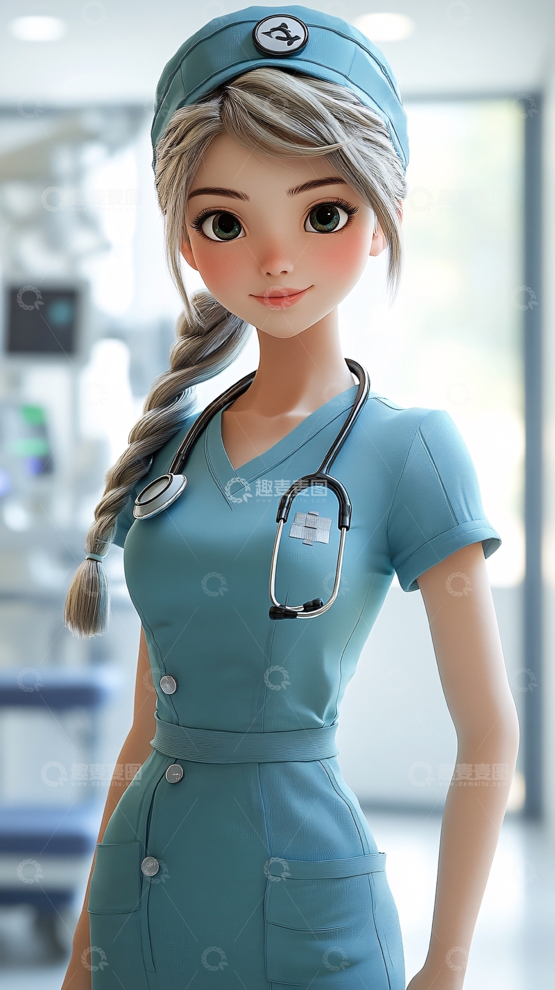 高清大图下载【趣麦麦图】卡通护士