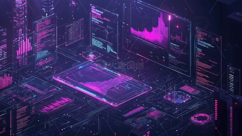 高清大图下载【趣麦麦图】科技感数据可视化界面