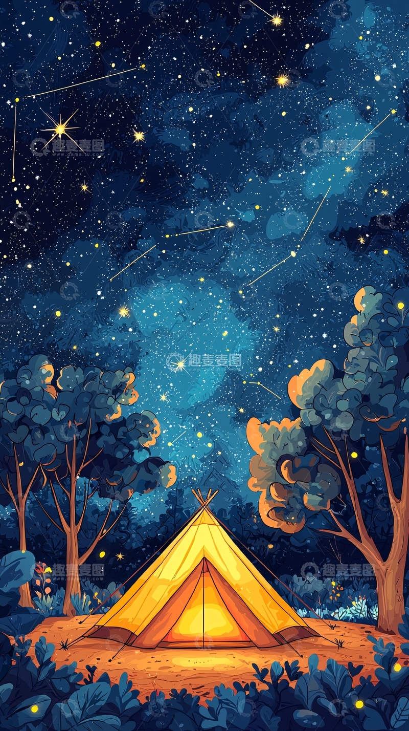 高清大图下载【趣麦麦图】星空帐篷