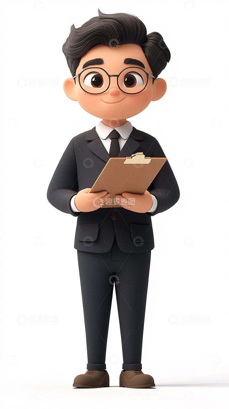 高清大图下载【趣麦麦图】卡通商务男士