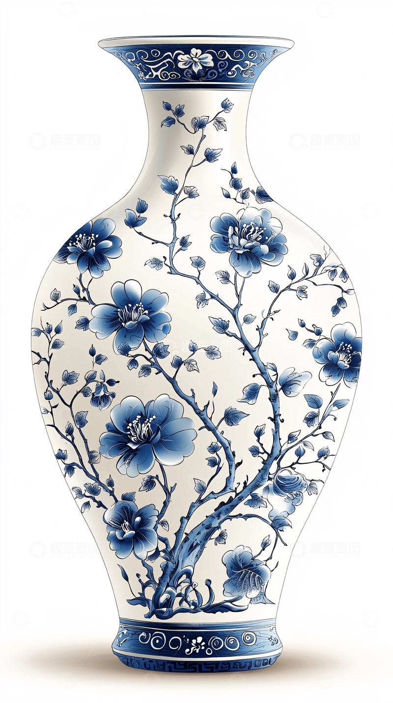 高清大图下载【趣麦麦图】青花瓷花瓶