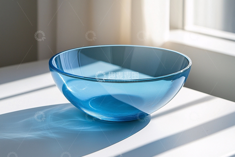 高清大图下载【趣麦麦图】蓝色玻璃碗