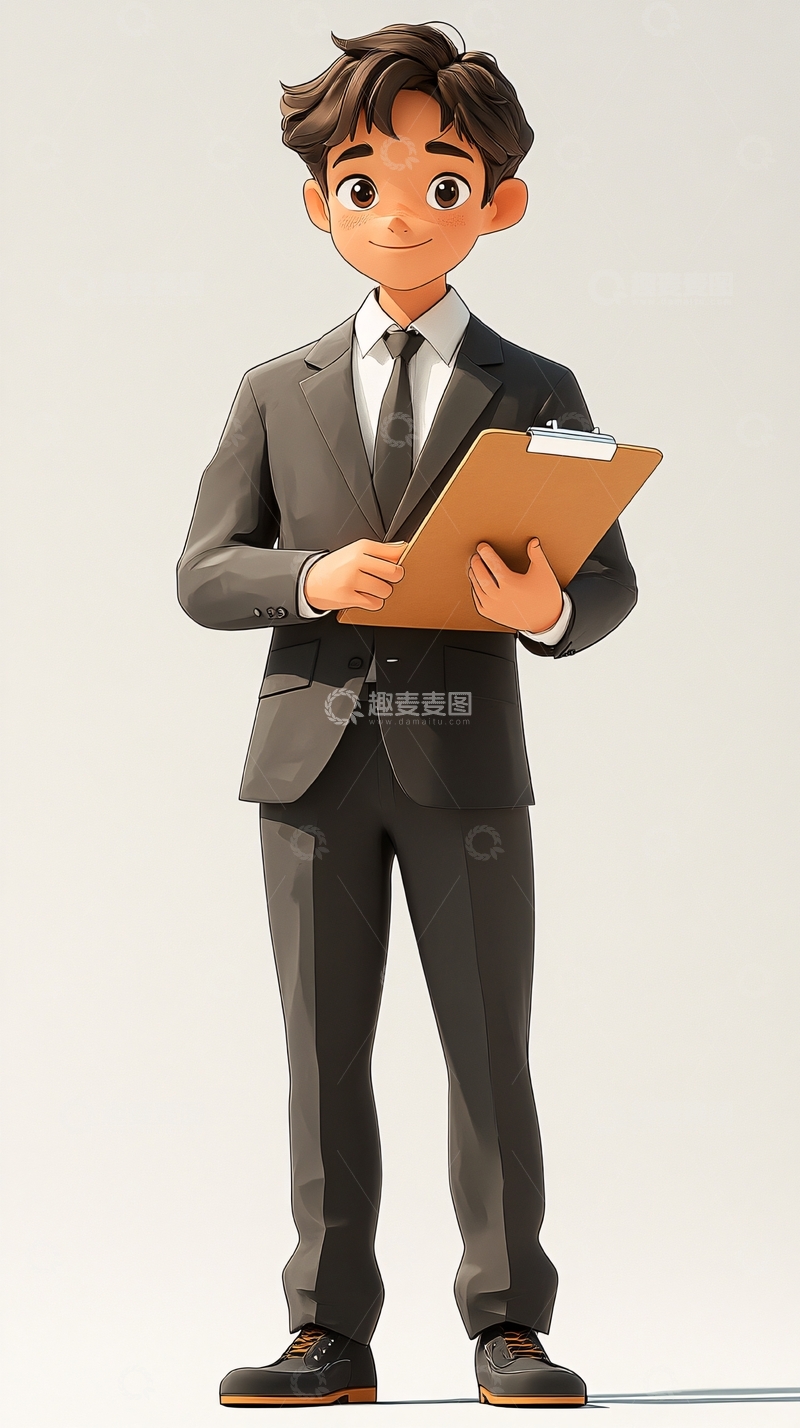 高清大图下载【趣麦麦图】卡通商务男士